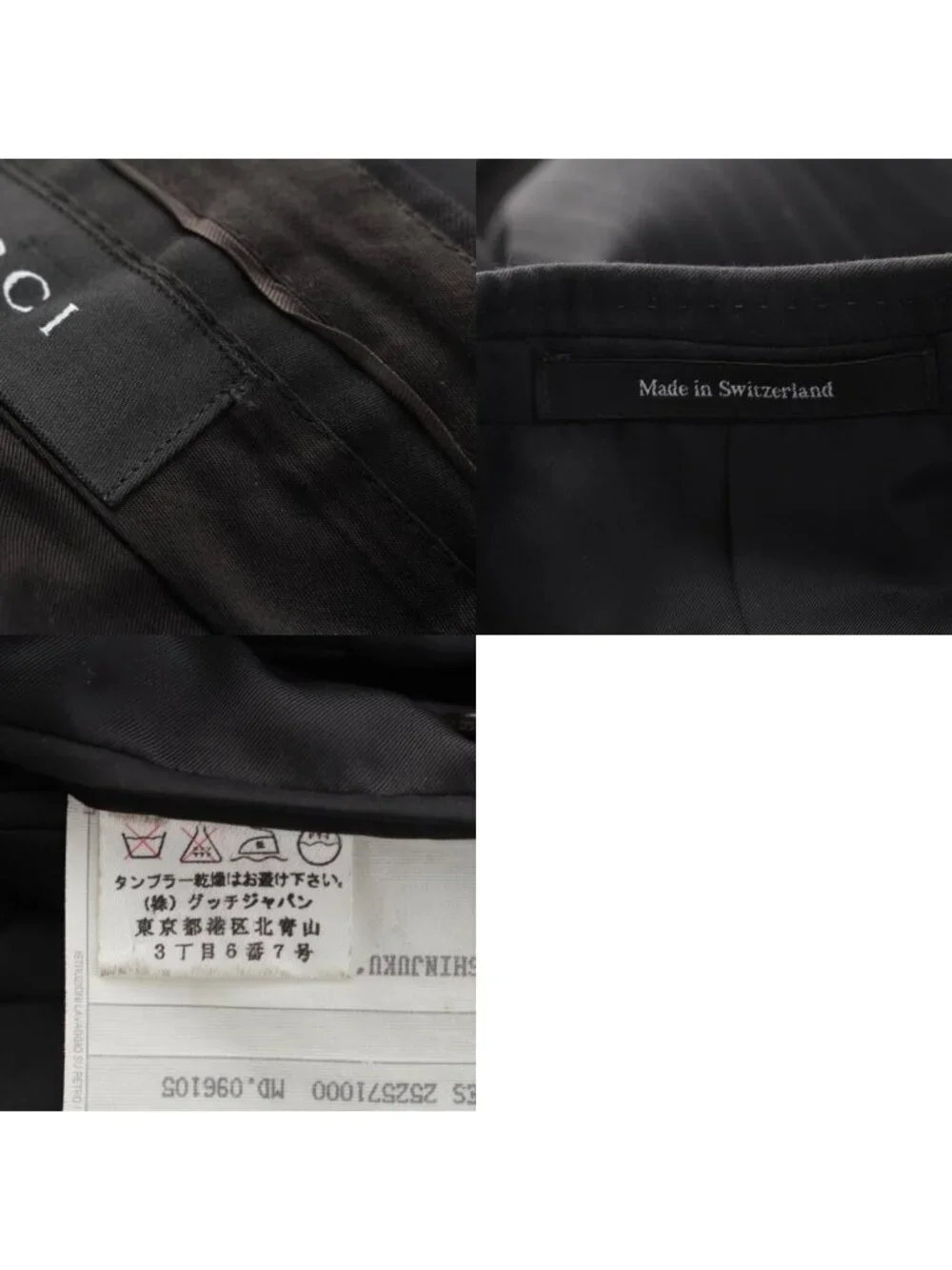 Gucci Era Collection Wool Set Suit Pinstripe Black 52